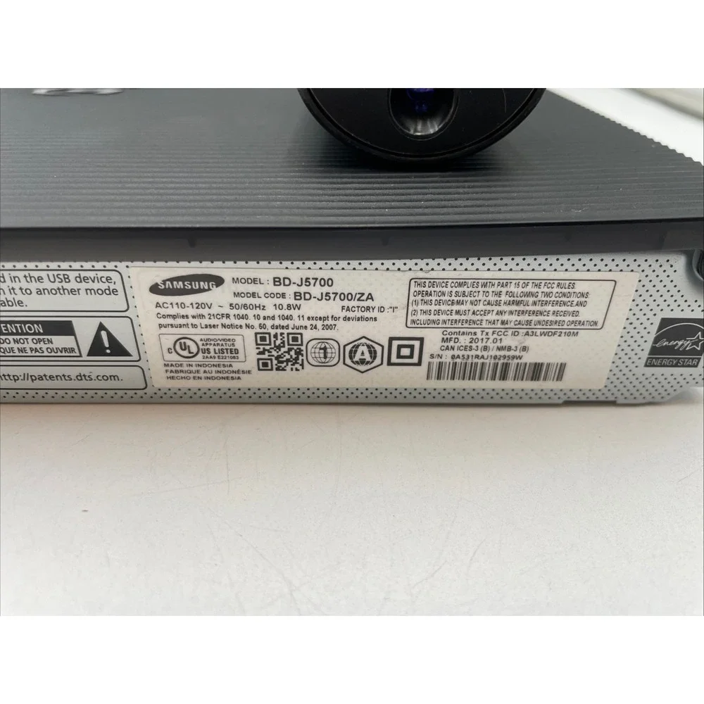 Samsung BD-J5700 Blu-ray & DVD Player Wi-Fi Streaming With HDMI Working W Remote